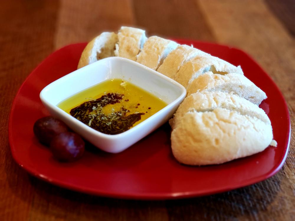 Ciabatta Bread with Olive Oil, Balsamic Vinegar, & Parmesan Cheese