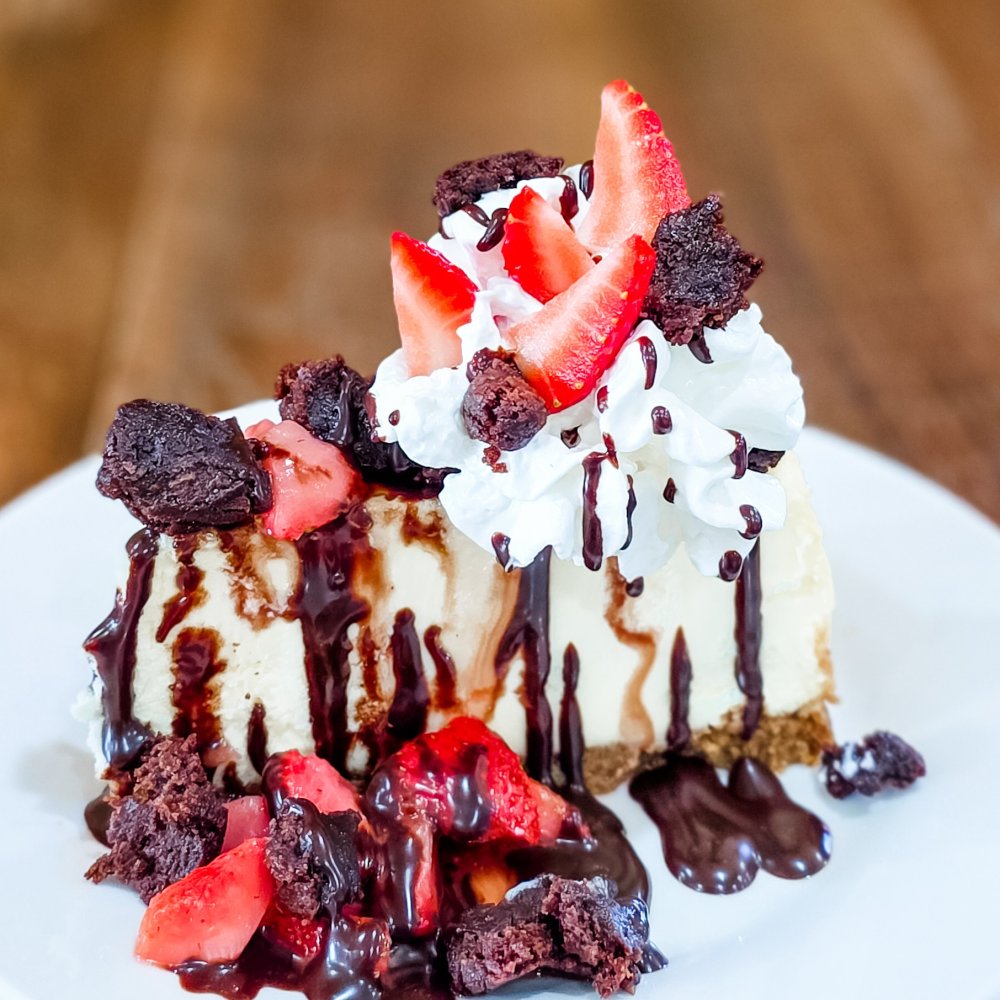 strawberries brownies cheesecake