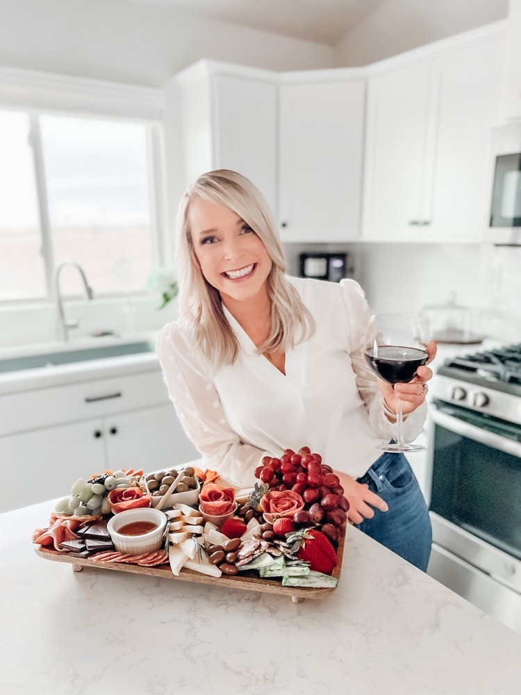 kayla with grapes & Gouda