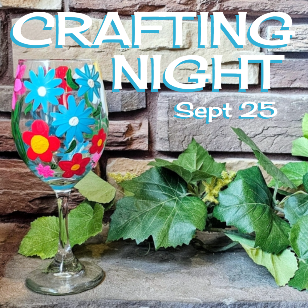 flowered wine glass