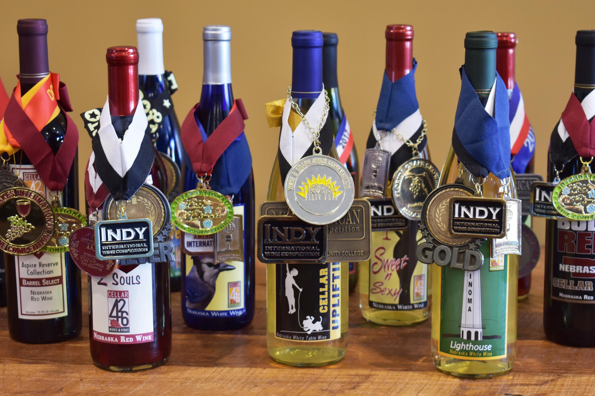 Wine Bottles with Medals