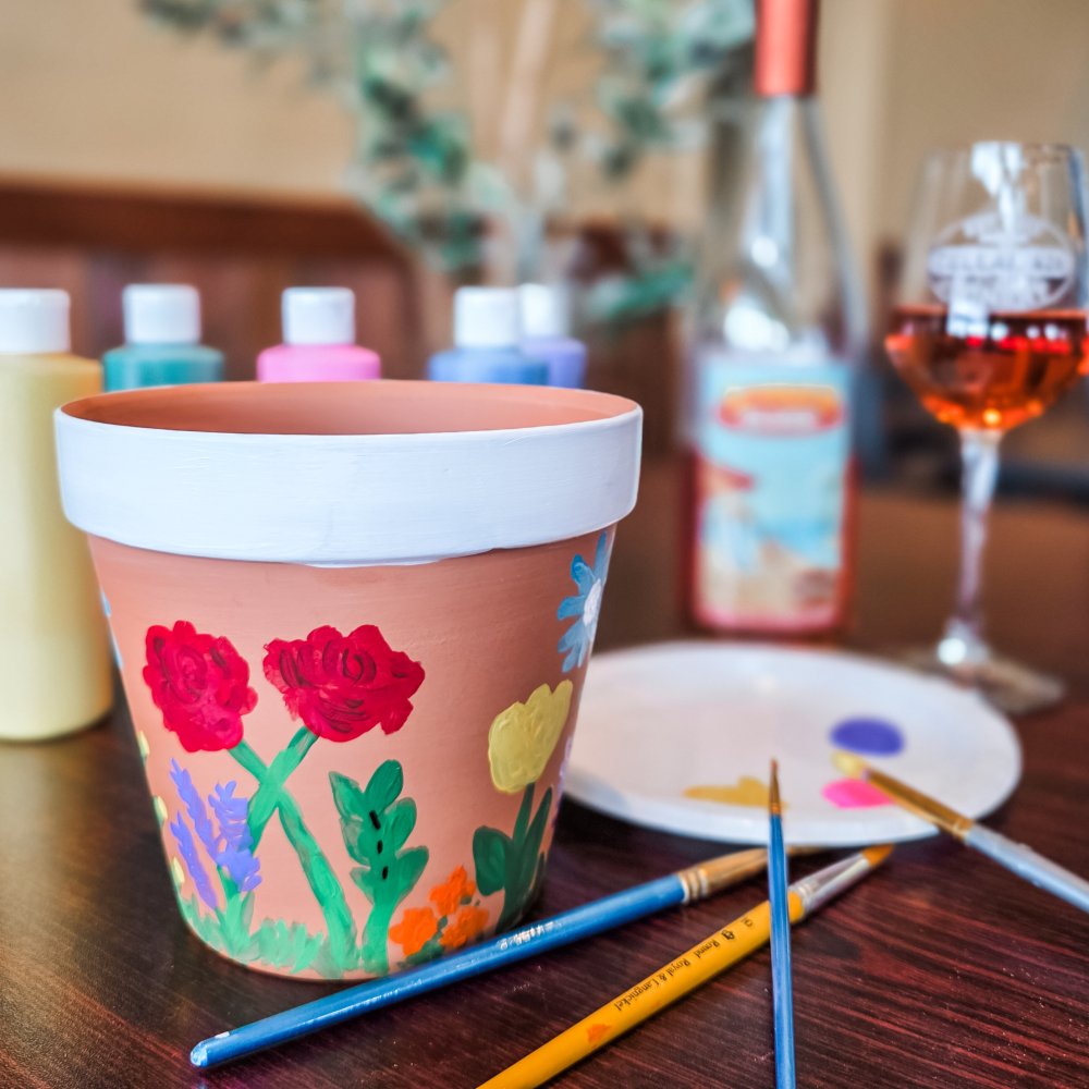 painted flower pot