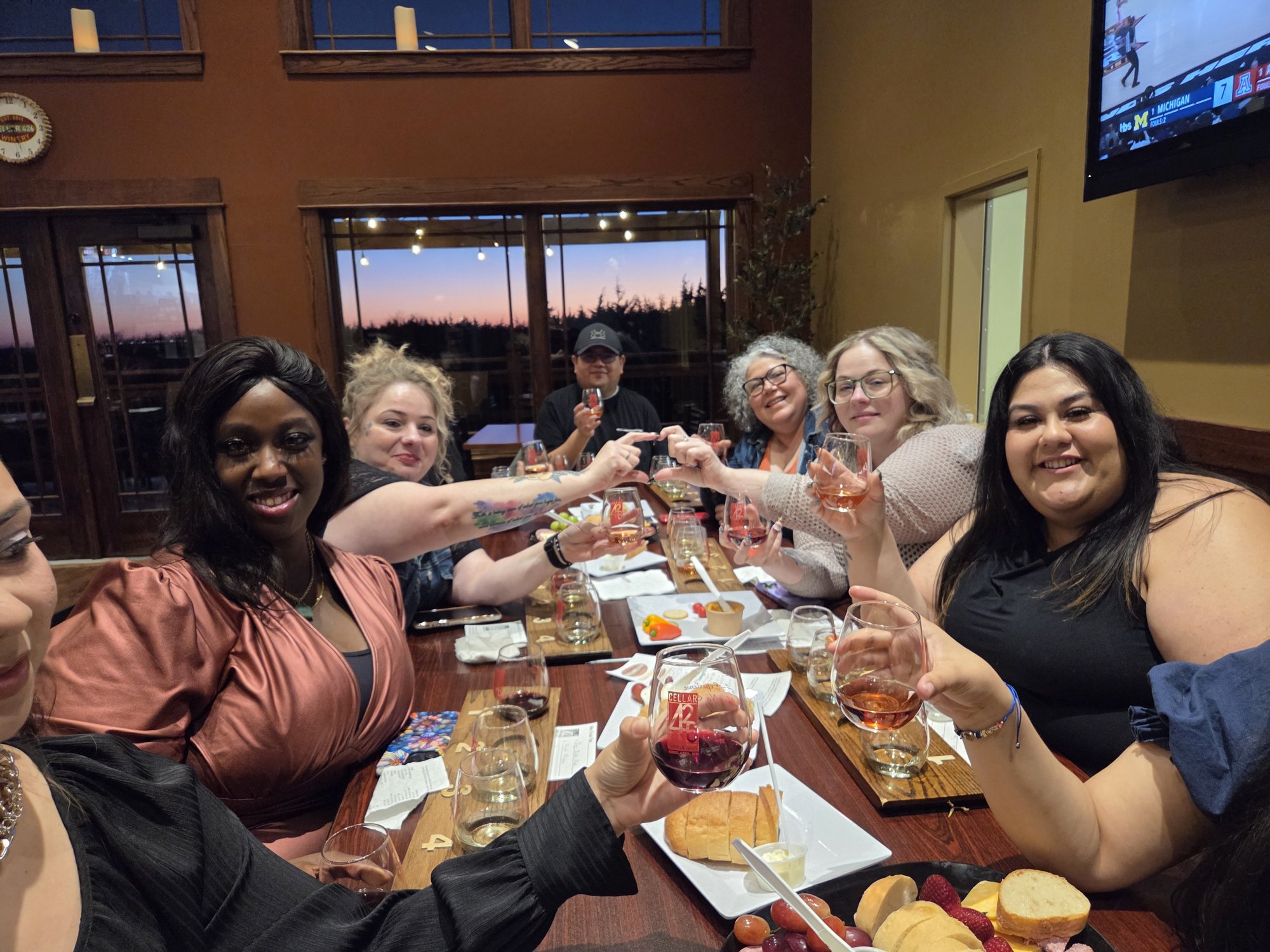 guests cheersing