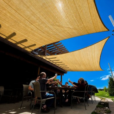 Guests under the shade
